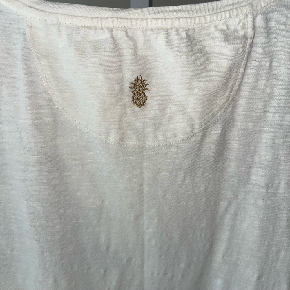 Tommy Bahama Cream Leaf Print Blouse 3/4 Sleeve Size Large NWOT - Picture 5 of 5